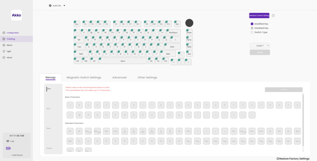Akko 5075 V5 TMR web driver customizations