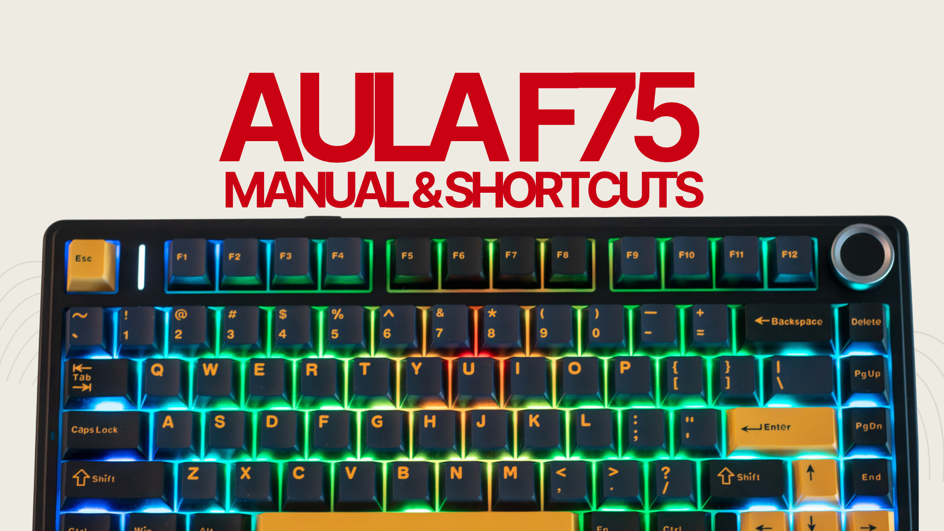Keyboard Control Guide Aula F75 Manual: Shortcuts, FN Keys & RGB Controls Guide